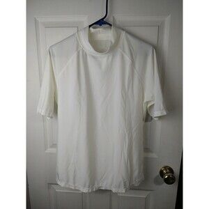UVSkinz Men's L UPF 50+ Sunwear Rash guard SS Cream Pullover  Shirt